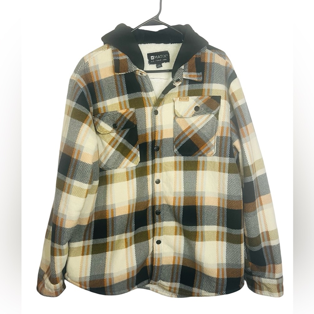 Matix Cream and Black Lightweight Shirt Jacket
